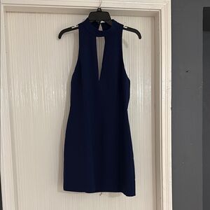 Elegant Navy Blue Sleeveless Dress